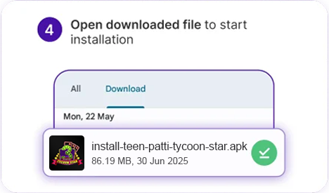 Installation - Teen Patti Tycoon Star APK